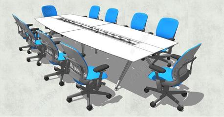 精品會議室辦公室桌椅SU模型素材 提升辦公環境設計效率