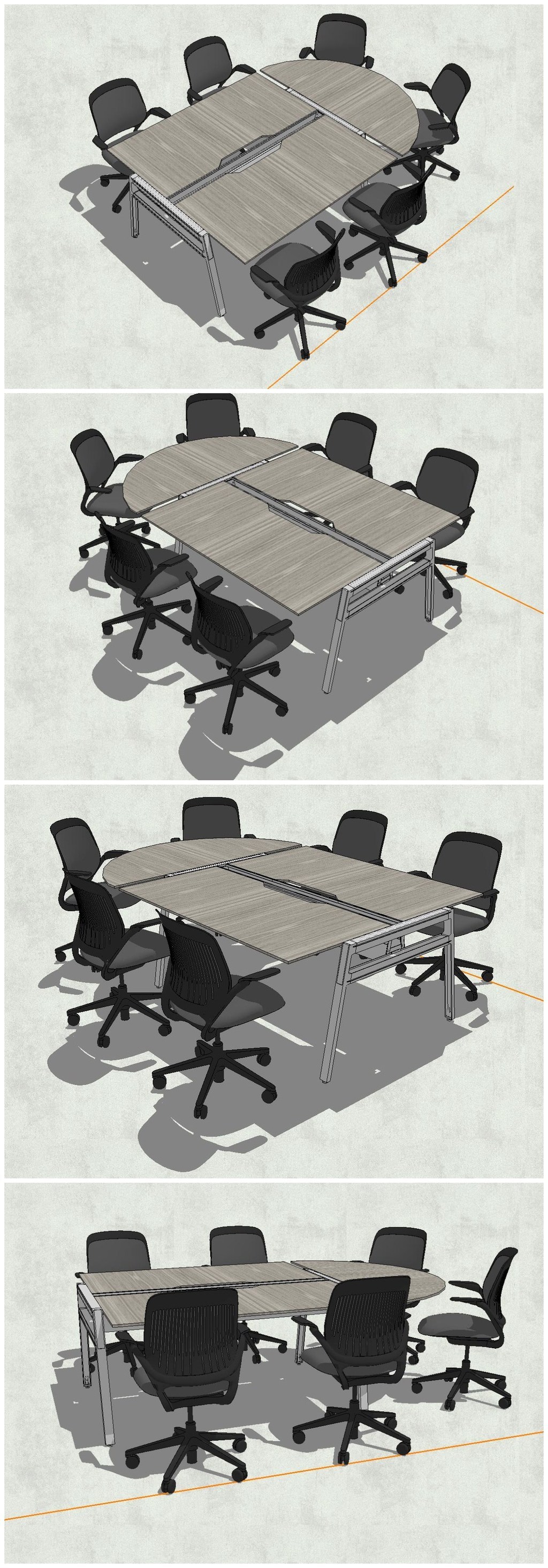 原創精品中型會議室辦公室桌椅SU模型素材 商用辦公家具的理想選擇